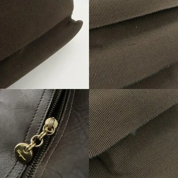 💎✨Beautiful✨💎Authentic Ferragamo Vara Logo Canvas Tote Bag Shoulder Bag Brown - Picture 7 of 15